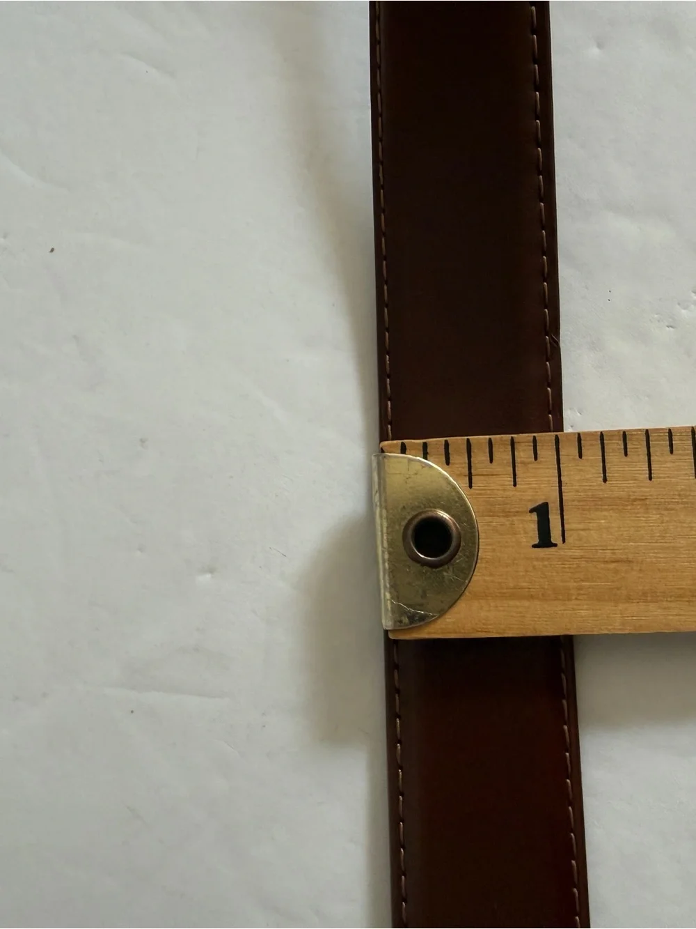 Men's Tan Real Leather Dress Belt with Brushed Metal Buckle XL 44